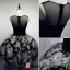 Liten Svart Dress 2016 Scoop Halsen Trykte Blomster Tyll Cocktailkjole