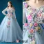 Flower Fairy Dress 2016 Long Sleeves Backless Handmade Colorful Flowers Long Prom Dress