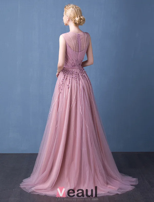 2016 Elegancka Miarka Dekolt Linkę Ręcznie Robione Kwiaty Backless Suknia Wieczorowa Z Szarfą