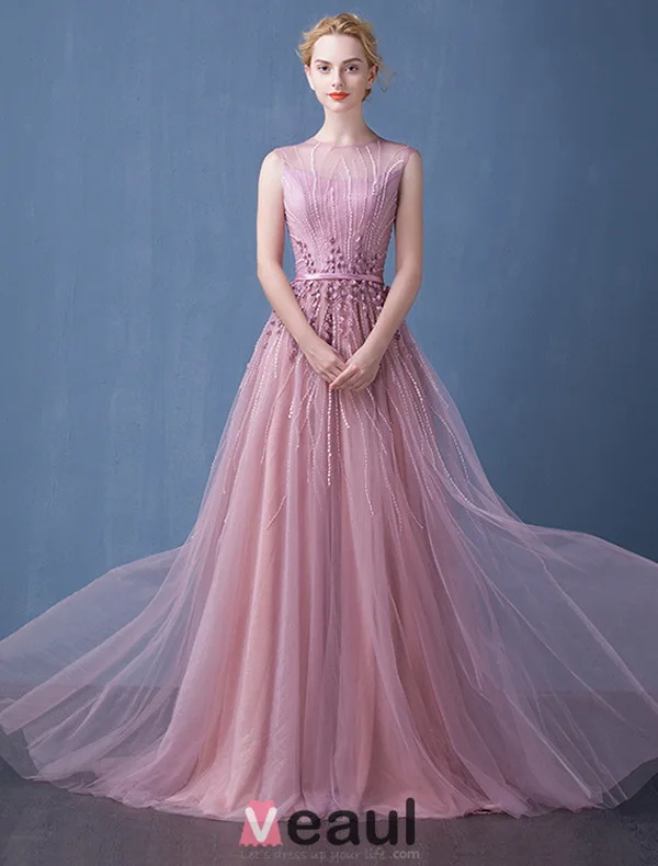 2016 Elegancka Miarka Dekolt Linkę Ręcznie Robione Kwiaty Backless Suknia Wieczorowa Z Szarfą