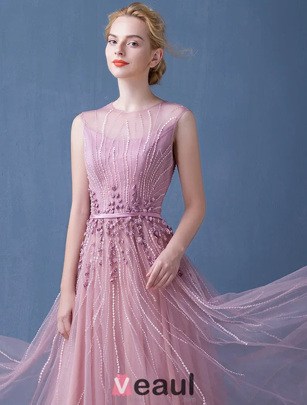2016 Elegancka Miarka Dekolt Linkę Ręcznie Robione Kwiaty Backless Suknia Wieczorowa Z Szarfą