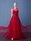 2016 Elegancka Miarka Dekolt Linkę Ręcznie Robione Kwiaty Backless Suknia Wieczorowa Z Szarfą