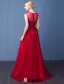 2016 Elegancka Miarka Dekolt Linkę Ręcznie Robione Kwiaty Backless Suknia Wieczorowa Z Szarfą