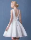 2016 Deep V-neck Backless White Lace Short Wedding Dress With Sash