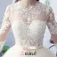 2016 Gorgeous Ball Gown Lace Neckline Pierced Design Backless Champagne Tulle Wedding Dress With Bow Sash