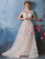 2016 Wunderschönen Quadratischen Ausschnitt Perlen Applikationen Blätter Champagner Spitze Brautkleid Mit Schärpe