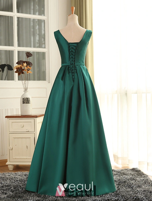 bottle green evening gowns