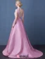 Prom Dress 2016 Deep V-neck Beading Rhinestones Backless Long Formal Dress With Sash