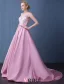 Prom Dress 2016 Deep V-neck Beading Rhinestones Backless Long Formal Dress With Sash