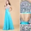 Skuldre Kjaereste Ermelos Gulv Lengde Beading Chiffon Festkjole Ballkjoler