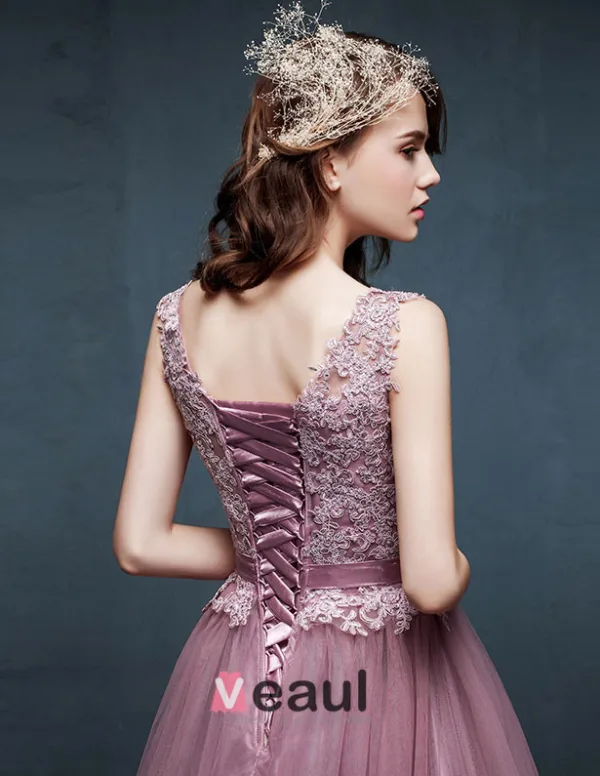 2015 Shoulders V-neck Embroidered Flowers Evening Dress Prom Dress
