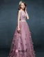 2015 Shoulders V-neck Embroidered Flowers Evening Dress Prom Dress