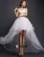 2015 A-line Short & Mini Sweetheart Asymmetrical Tulle Wedding Dress