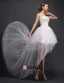 2015 A-line Short & Mini Sweetheart Asymmetrical Tulle Wedding Dress