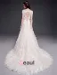 A-ligne Encolure Carree Organza Dentelle A La Main Fleur Cathedrale Train Robe De Mariée