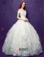 2015 Ball Gown Square Neckline Vintage Floor Length Organza Embroidered Wedding Dress