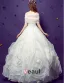 2015 Ball Gown Square Neckline Vintage Floor Length Organza Embroidered Wedding Dress