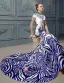 2015 A-linie Hohen Hals Verbesserte Cheongsam Grüne Blume Porzellan Mermaid Abendkleid