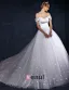 2015 Ball Gown Square Shoulder Strapless Lace Embroidered Flowers Tulle Wedding Dress