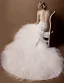 2015 Shoulders Deep V-neck Lace Trumpet Mermaid Cathedral Train Wedding Dress