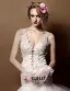 2015 Shoulders Deep V-neck Lace Trumpet Mermaid Cathedral Train Wedding Dress