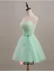 2015 Simple Sweetheart Bow Sash Tulle Bridesmaid Dresses