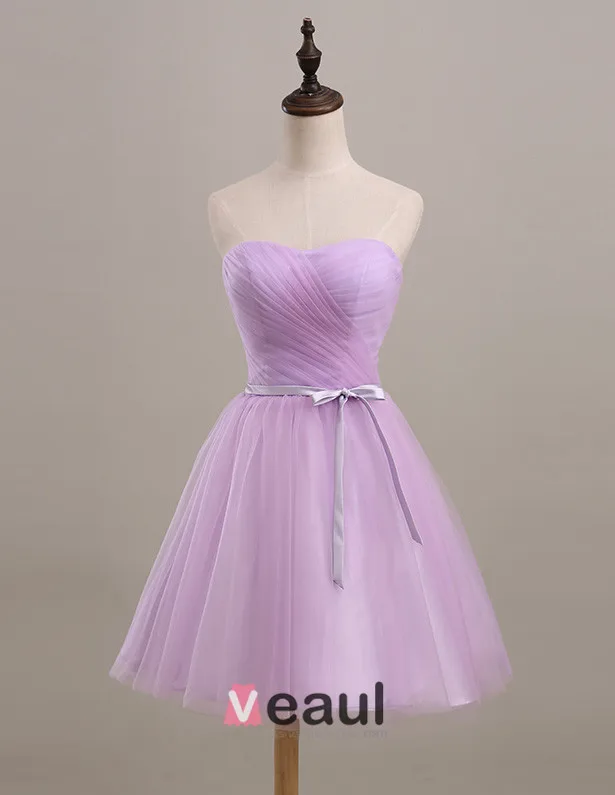 Enkle Kjæreste Bow Sash Tyll Brudepike Kjoler