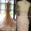 Glamourösen Brautkleider 2016 Abnehmbare Kragen & Ärmeln Nixe Spitze Hochzeitskleid