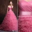Elegant Ballkjoler 2016 Plissert Kjæreste Rosa Tyll Ballkjole Med Sash
