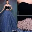 Elegant Ballkjoler 2016 Kjæreste Beaded Perle Skjerf Brodert Blå Organza Ballkjole
