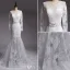 Mermaid Wedding Dresses 2016 Beading Scoop Neckline Applique Lace Sequins Bridal Gown With Sash
