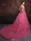 Elegant Ballkjoler 2016 Plissert Kjæreste Rosa Tyll Ballkjole Med Sash