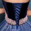 Elegant Ballkjoler 2016 Kjæreste Beaded Perle Skjerf Brodert Blå Organza Ballkjole