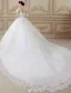 Elegant Ball Gown Wedding Dress 2016 Short Sleeves Backless Handmade Flowers