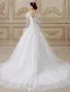 Gorgeous Wedding Dresses 2016 A-line Scoop Neckline Long Sleeves Applique Lace Backless Tulle Bridal Gown