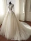 Belles Robe De Mariée 2016 Fleurs En Dentelle Robe De Mariage Dos Nu En Tulle Avec Des Manches Longues