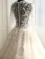 Belles Robe De Mariée 2016 Fleurs En Dentelle Robe De Mariage Dos Nu En Tulle Avec Des Manches Longues