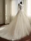 Belles Robe De Mariée 2016 Fleurs En Dentelle Robe De Mariage Dos Nu En Tulle Avec Des Manches Longues