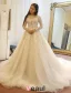 Belles Robe De Mariée 2016 Fleurs En Dentelle Robe De Mariage Dos Nu En Tulle Avec Des Manches Longues