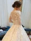 Belles Robe De Mariée 2016 Fleurs En Dentelle Robe De Mariage Dos Nu En Tulle Avec Des Manches Longues