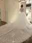 Luxury Bridal Gown 2016 Deep V-neck Lace Sequins Cardioid Backless Wedding Dress With Long Trailing