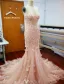 Glamourösen Brautkleider 2016 Abnehmbare Kragen & Ärmeln Nixe Spitze Hochzeitskleid