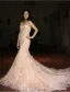 Glamourösen Brautkleider 2016 Abnehmbare Kragen & Ärmeln Nixe Spitze Hochzeitskleid