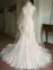 Robes De Mariée Glamour 2016 Décolleté Et Manches Amovibles Robe De Mariée En Dentelle Sirène
