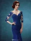 Beautiful Evening Dresses 2016 Applique Lace Royal Blue Tulle Backless Long Formal Gown