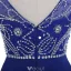 Sparkly Evening Dresses 2016 Scoop Neckline Beading Sequins Rhinestone Royal Blue Chiffon Long Backless Dress