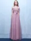 Beautiful Bridesmaid Dresses 2016 Off The Shoulder Pleated Lilac Tulle Long Wedding Party Dress