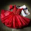 Magnifiques Robes Rouges Du Parti 2016 Applique De Dentelle V-cou Robe De Cocktail Courte En Organza