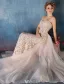 Glamourösen Abendkleider 2016 Trägerlose Champagner Spitze Abendkleid Mit Organza-tailing