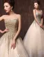 Glitter Kjæreste Beading Paljetter Champagne Organza Gulv Lengde Lang Ballkjoler